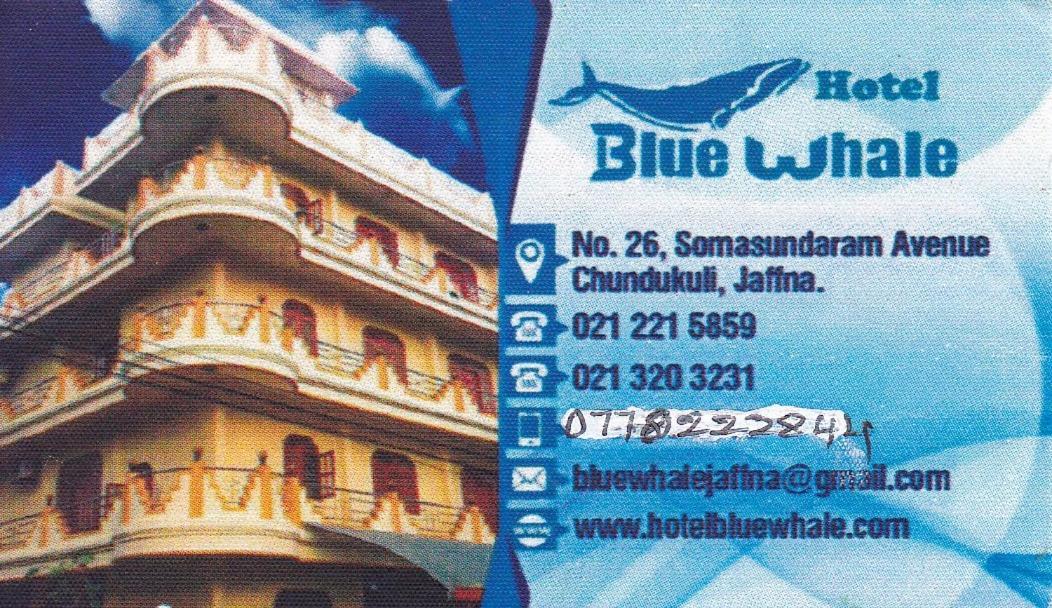 Hotel Blue Whale Jaffna Bagian luar foto